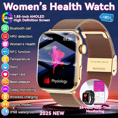 2025 New For Xiaomi Women AI Smart Diagnosis Smart Watch HRV+PPG Blood Pressure Blood oxygen Health monitor IP68 NFC Smartwatchs - 1Tecbuy