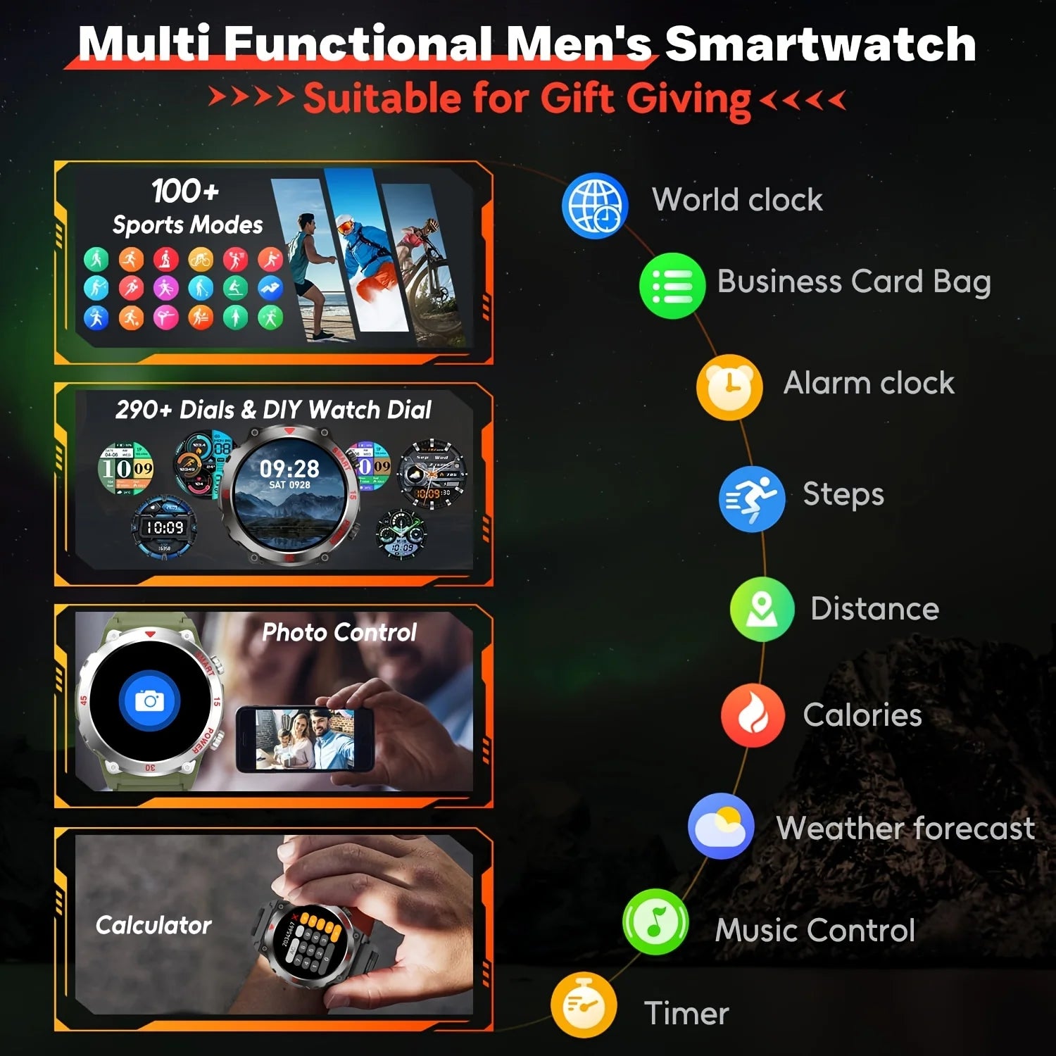 LAXASFIT 2025 New Smart Watch Music Player LED Flashlight Multiple Workout Modes Bluetooth Calling Outdoor Sports Smartwatch