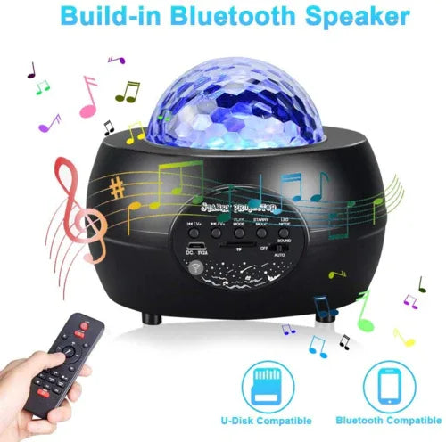 LED Night Light Starry Sky Projector with Bluetooth Wireless Speaker - 1Tecbuy