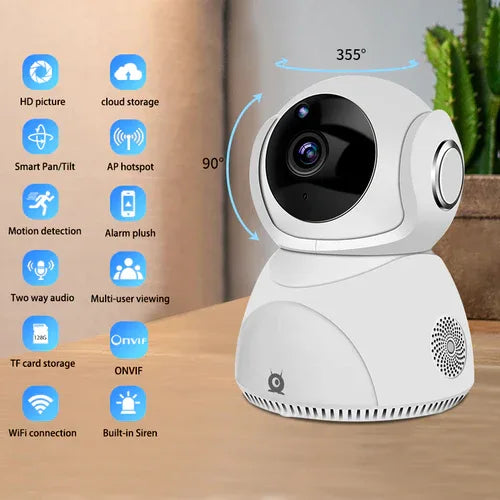 HD 1080P Camera 360° Panoramic PTZ Wireless Wifi Camera - 1Tecbuy